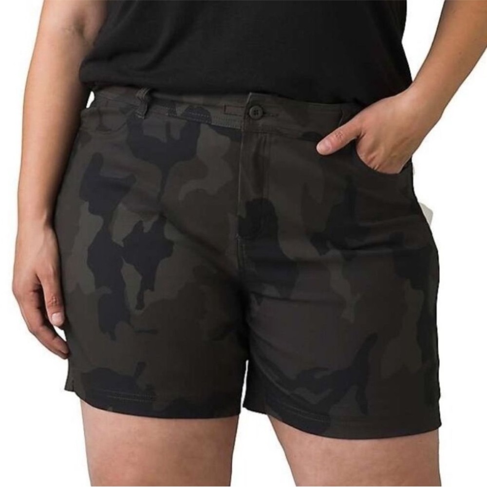 Prana Women's Camo Cargo Shorts - Black & Olive